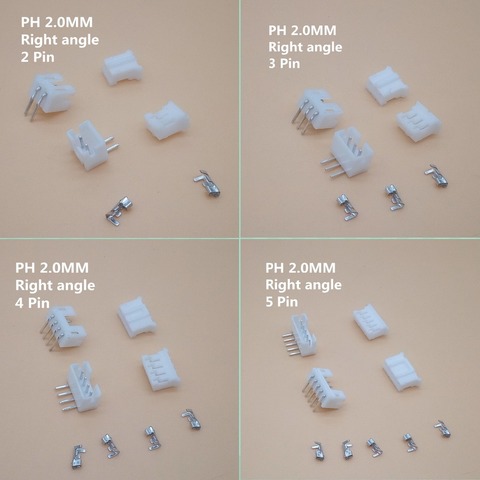 Connecteur de fil, 20 jeux de 2 à 12 broches, pas de 2.0mm PH 2.0 Terminal/boîtier/Angle droit, Kit adaptateur PH2.0 ► Photo 1/1