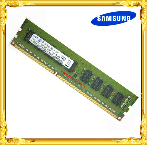 Samsung-station de travail DDR3, 4 go de mémoire de serveur, 1333MHz ECC pur, UDIMM, RAM 2RX8 PC3-10600E 10600, sans tampon ► Photo 1/1