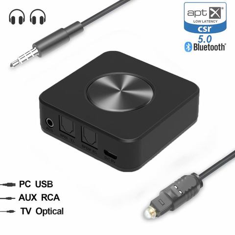 CSR8675 Bluetooth transmetteur et récepteur 5.0 ATPX-HD adaptateur APTX-LL 3.5mm/SPDIF/numérique optique Toslink pour haut-parleur de voiture de télévision ► Photo 1/1