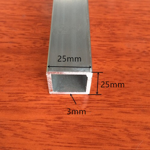 Tube carré en aluminium 25mm x 25mm épaisseur 3mm longueur 1000mm bricolage modèle support profilé en aluminium ► Photo 1/1