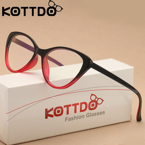 KOTTDO – lunettes yeux de chat Vintage pour hommes et femmes, monture optique, verres transparents et clairs ► Photo 1/6