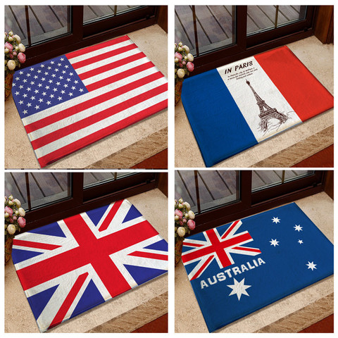 Entrée Paillasson Drapeau National USA/UK Mémoire Mousse Tapis De Bain et Tapis Australie Canada Drapeau Tapis De Sol 40*60 cm Non-slip ► Photo 1/1