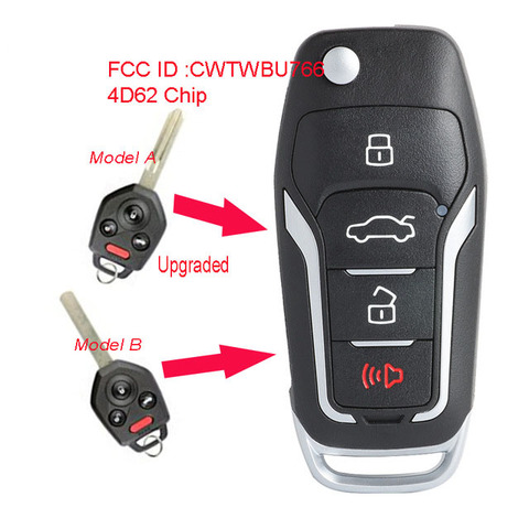 Keyecu – clé télécommande à bascule améliorée, 433MHz, 4 boutons, puce 4D62, pour Subaru Tribeca Outback Legacy 2008 – 2010 FCC: CWTWB1U766 ► Photo 1/1