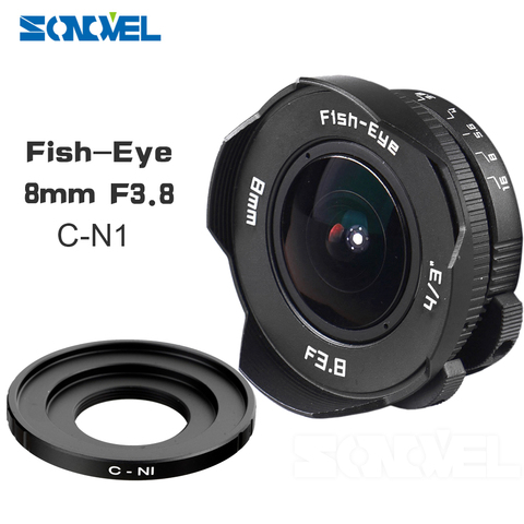 8mm F3.8 Fish-eye C monture grand Angle Fisheye lentille focale lentille oeil de poisson costume pour Nikon 1 AW1 V1 V2 V3 J1 J2 J3 J4 J5 S1 S2 ► Photo 1/6