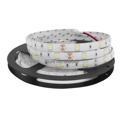 Bande lumineuse LED SMD 5050, 5m 12V DC, 30LED/M, 150LED, ruban étanche IP20 IP65, blanc chaud, 5050 RGB, Flexible ► Photo 1/6