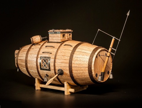 NIDALE – Kits de maquettes en bois découpés au Laser, modèle le plus ancien modèle de sous-marin en bois, instruction en anglais, 1/N ► Photo 1/5