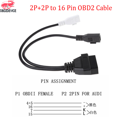 ForAudi – câble de Diagnostic de voiture 2x2 à 16 broches, adaptateur pour VAG OBD1, connecteur femelle VAG-COM ► Photo 1/6