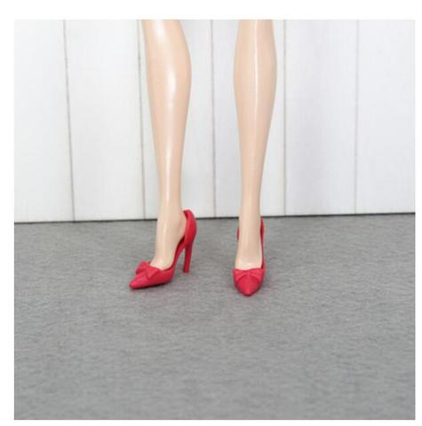 Jolies chaussures de poupée rouges et roses pour votre collection, chaussures à talons hauts, BBI989 ► Photo 1/6
