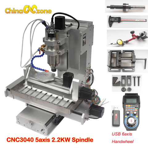 CNC routeur 5 axe 3040 mini CNC fraiseuse 2.2KW CNC sculpture machine avec 2.2KW + évier d'eau pour le métal boiseries ► Photo 1/1