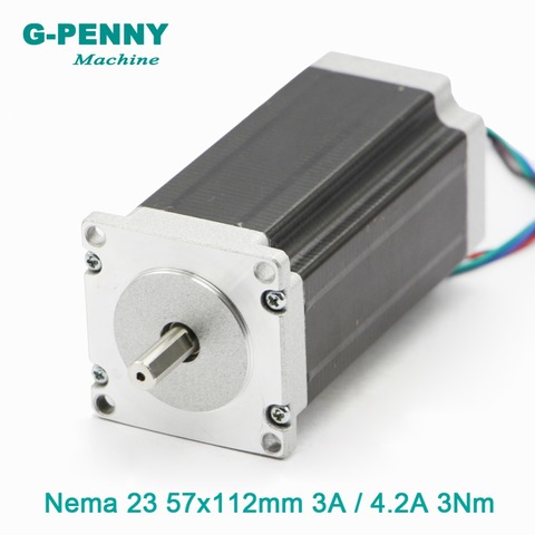 Moteur pas à pas nema 23, CNC, 57x112mm 3N.m 3A/4.2A D = 8mm 428oz-in pour imprimante 3D, découpe Laser, gravure et fraiseuse ► Photo 1/6