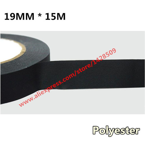 Ruban adhésif noir en Fiber de Polyester pour harnais de câblage automobile, 19mm x 15m ► Photo 1/1