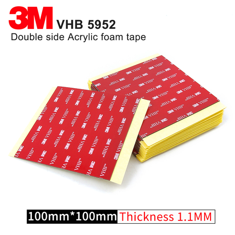 VHB 3M – ruban adhésif 5952, mousse acrylique Double face, 100mm x 100mm, 10 pièces/lot ► Photo 1/1