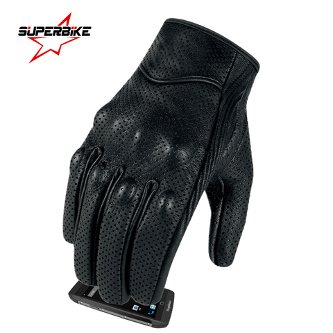 Moto Gants En Cuir Tactile Écran D'été Mitaine Moitié Doigt Hommes Femmes Racing Gant de Cyclisme Luvas Da Motocicleta Os Carros ► Photo 1/6