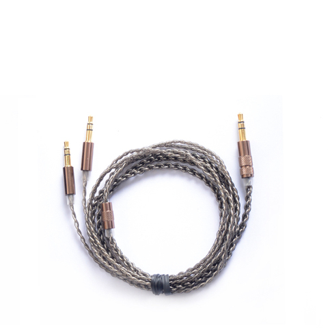 OKCSC – câble d'écouteurs M2 détachables, 3.5mm, prise Jack Audio 5N, cuivre cristal plaqué argent, à monter soi-même ► Photo 1/2