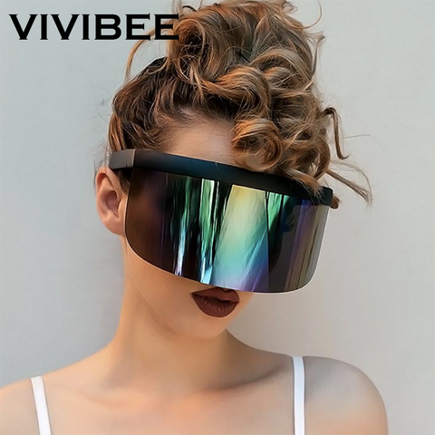 VIVIBEE Nicki Minaj – lunettes de soleil à visière pour femmes, produit tendance, produit miroir amusant, lunettes de soleil UV400 à la mode, 2022 ► Photo 1/6