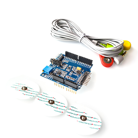 Bouclier ECG/EKG/EMG avec câbles et électrodes pour Arduino ► Photo 1/5