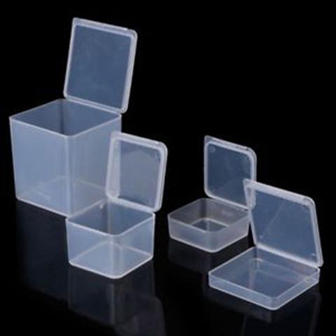 1 pièces petite boîte de rangement carrée en plastique transparent boîte de rangement pour bijoux ► Photo 1/6