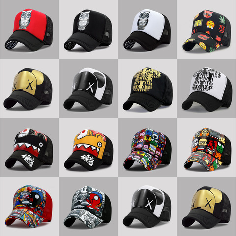 Gros adulte été soleil chapeaux hommes Cool Hiphop Punk Rock casquette de camion femmes mode maille casquettes de Baseball ► Photo 1/6