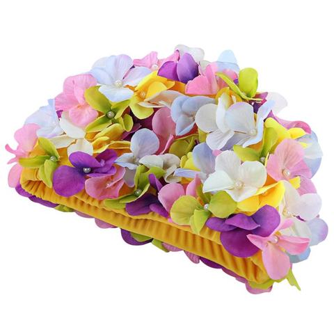 Femmes couleurs fleurs casquette de natation printemps chaud casquette sport piscine de bain beau chapeau taille libre femmes casquette ► Photo 1/6