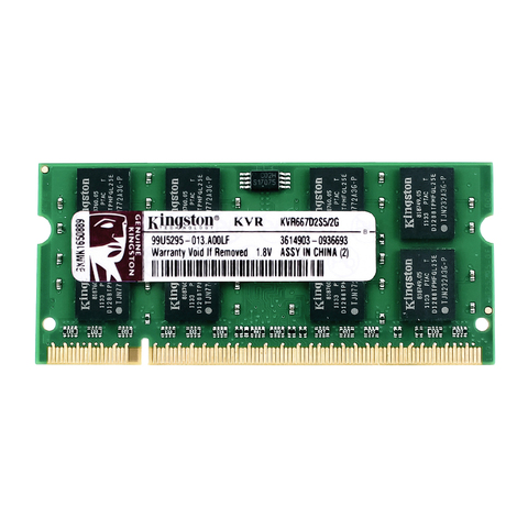 Kingston DDR2 800 667 2 GB 1 GB ddr2 4 GB = 2 pièces * 2G PC2-6400/5300 S MHZ 1.8 V mémoire d'ordinateur portable RAM ► Photo 1/4