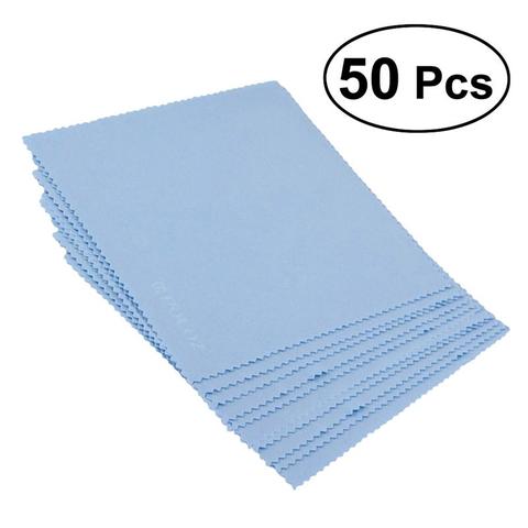 Lingettes de nettoyage en microfibre douce, 50 pièces, pour objectif d'appareil photo, bijoux, montres et lunettes ► Photo 1/6