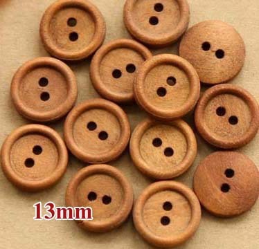 50 boutons ronds en bois jaune marron, taille 13mm, accessoires pour vêtements de bricolage (SS-1706-247) ► Photo 1/1