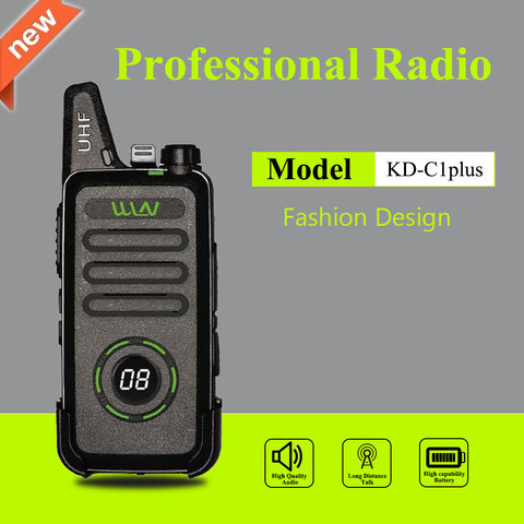 WLN KD-C1 Plus Mini talkie-walkie UHF 400-470 MHz avec 16 canaux Radio bidirectionnelle FM émetteur-récepteur KD-C1plus ► Photo 1/6