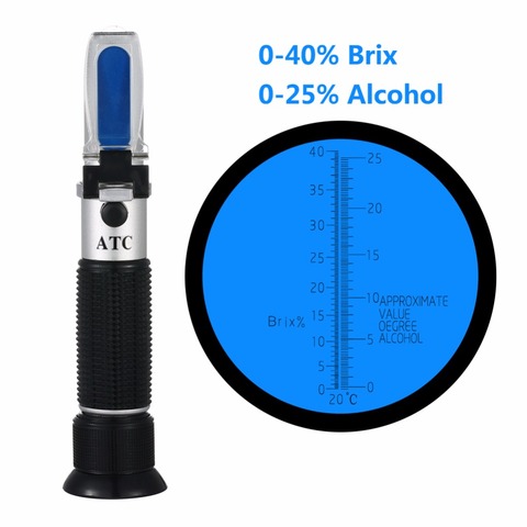 Yieryi haute qualité 0 ~ 40% Brix 0 ~ 25% alcool moût spécifique gravité réfractomètre bière jus de fruits vin sucre Test nouveauté ► Photo 1/6