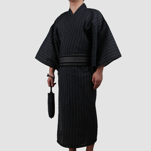 Ensemble 3 pièces Kimono japonais traditionnel pour hommes, Robe de bain 100% coton, Yukata, chemise de nuit, A52603 ► Photo 1/5