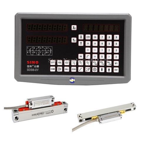 Tour de fraisage 0.005/0.001mm, kit SINO DRO, lecture numérique à 2 axes + encodeur linéaire KA300 + échelle linéaire mince KA500 ► Photo 1/6