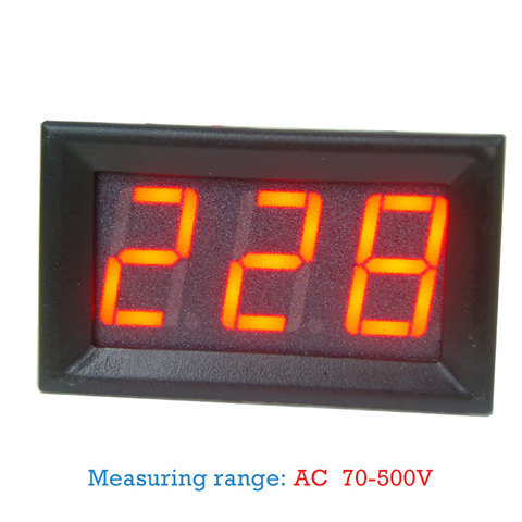 Voltmètre numérique rouge 2 fils DC 0.56, AC70V-500V pouces, affichage de tension à usage domestique, bricolage ► Photo 1/5