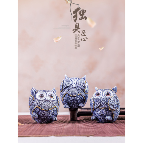 Figurines de hibou en résine mignonnes, mignonnes décoration éducative, voir pas de mal, pas de mal, pas de mal, décoration de maison, cadeau de fête pour enfants ► Photo 1/1