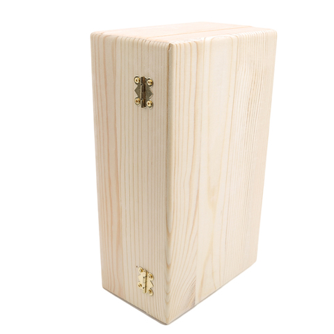 Boîte de rangement rectangulaire en pin sylvestre couleur buche boîte cadeau en bois massif à rabat ► Photo 1/6