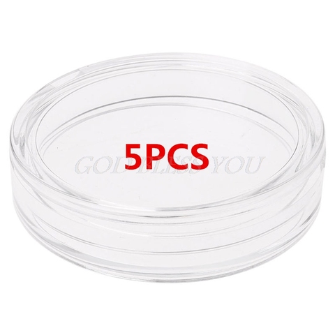 Boîte de rangement de capsules de pièces de monnaie en acrylique, boîte ronde claire de 38.6mm, support de boîte pour argent 2 oz, 5 pièces, livraison directe ► Photo 1/6