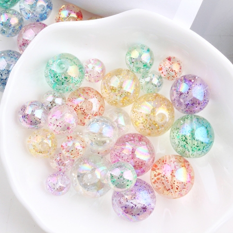 Perles scintillantes transparentes de couleur star AB, accessoires pour la fabrication de bijoux, bricolage, mélange de matériel perforé, couleur aléatoire ► Photo 1/5