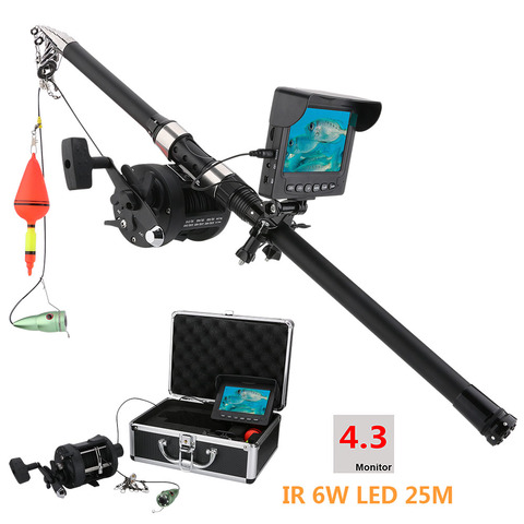 GAMWATER 15 m 25 m HD 1000TVL Sous-Marine Glace De Pêche Caméra Mer roue Vidéo Fish Finder 4.3 