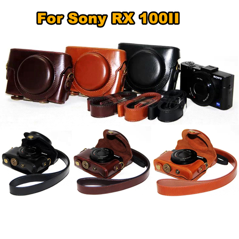 Housse étui pour appareil photo en cuir pour Sony cyber-shot RX 100M3 RX100V M3 rx100ii DSC-RX100 m3 M5 rx100 iii RX 100 ii sac pour appareil photo ► Photo 1/6