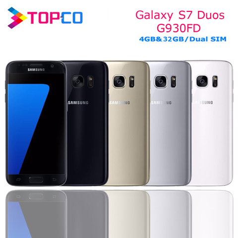Samsung – smartphone Galaxy S7 Duos G930FD débloqué, téléphone portable, 4G LTE, Android, Exynos Octa Core, double SIM, écran de 5.1 pouces, caméra de 12 mpx, 4 go de RAM, 32 go de ROM ► Photo 1/6