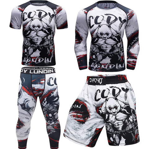 Mma Jiu Jitsu Bjj t-shirts + pantalons MMA Muay thai shorts Rashguard pour hommes maillots de boxe costumes Boxeo gymnase mma vêtements survêtement ► Photo 1/6