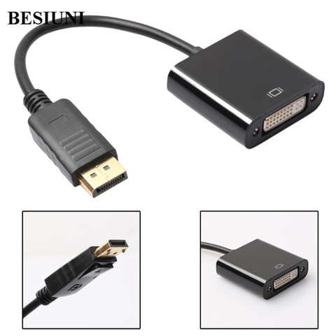 BESIUNI – adaptateur Displayport DP mâle vers DVI femelle, convertisseur de câble de Port d'affichage vidéo pour PC portable noir ► Photo 1/5