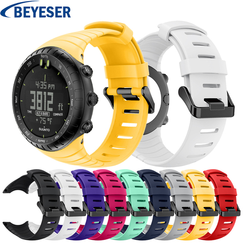 Nouveau Bracelet de montre pour Bracelet de montre de sport de remplacement en silicone de base Suunto pour Bracelet de base Bracelet classique Bracelet de poignet ► Photo 1/6