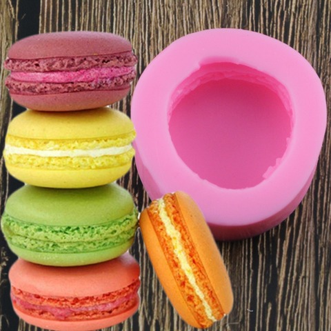 3D stéréo Macaron Style Silicone moule bricolage savon à la main bougie moule Fondant gâteau chocolat décoration Silicone savon moule ► Photo 1/6