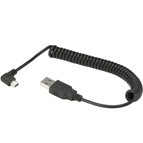 Câble rétractable USB 2.0 mâle vers MINI USB 2.0 mâle, Angle de 90 degrés, 40CM, câble de chargement de données ► Photo 1/6