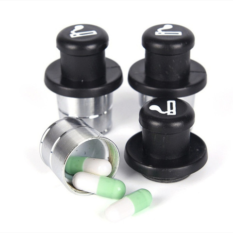 Boîte à pilules avec couvercle scellé pour cigarettes de voiture, Cache-médicaments confidentialité, contenant en plastique capsules pour comprimés ► Photo 1/6