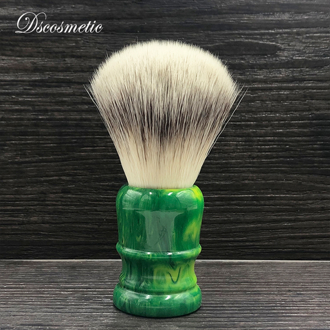 Dscosmétique 24mm 26mm doux synthétique cheveux noeuds vert résine poignée hommes blaireau ► Photo 1/6