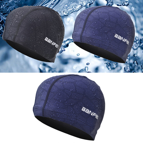 Bonnet de bain en tissu imperméable, protection des oreilles, cheveux longs, sport, piscine, requin, haute élasticité, Flexible, Durable, pour hommes et femmes ► Photo 1/6