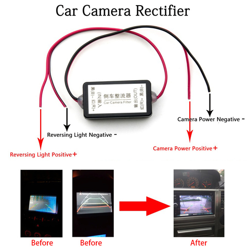 Oterleek 12 V DC relais de puissance condensateur filtre connecteur redresseur pour voiture vue arrière caméra de sauvegarde ► Photo 1/5