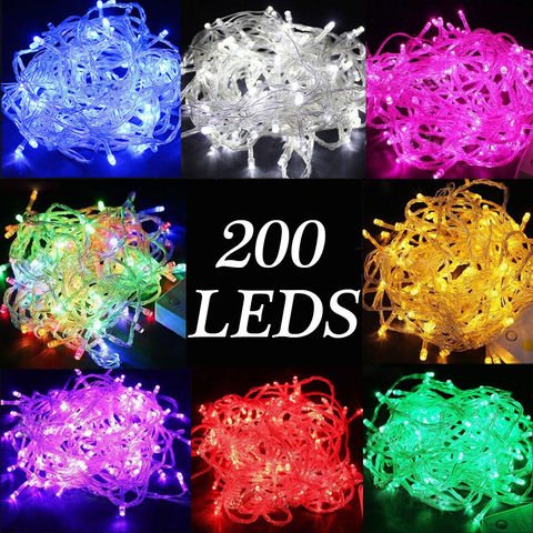 20 M Étanche 110 V/220 V 200 LED de vacances Jeu de lumières pour le Festival Fête de Noël Fée Coloré De Noël décor LED Jeu de Lumières ► Photo 1/6