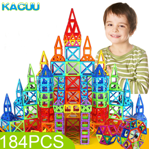 Mini ensemble de Construction magnétique de créateur, blocs magnétiques en plastique, jouets éducatifs pour enfants, 184 pièces – 110 pièces ► Photo 1/6