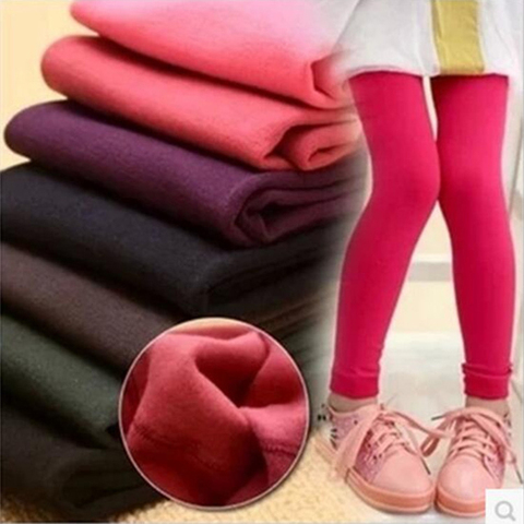 Leggings en velours pour filles de 3 à 9 ans, tenue chaude, couleurs acidulées, automne et hiver ► Photo 1/6